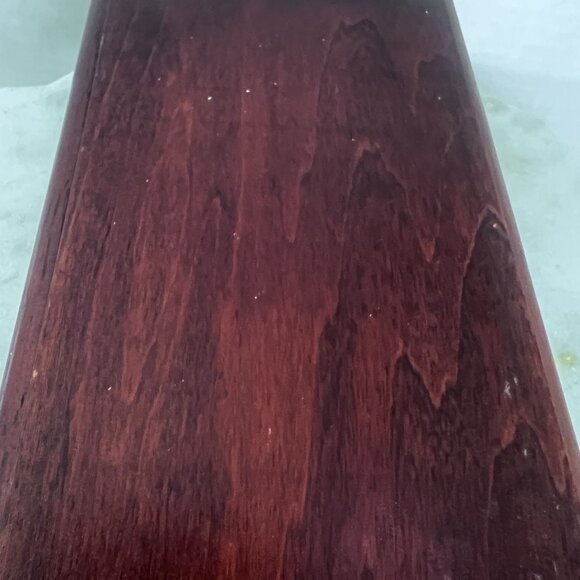 Vtg Wooden Jewelry Box Red Velvet Interior Trinkets Keepsakes Rectangular Design - Picture 3 of 12